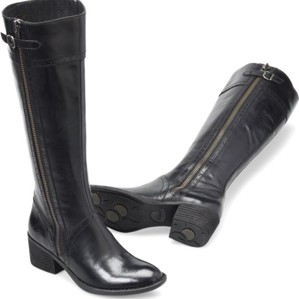 Born Black Heeled Leather Boots
